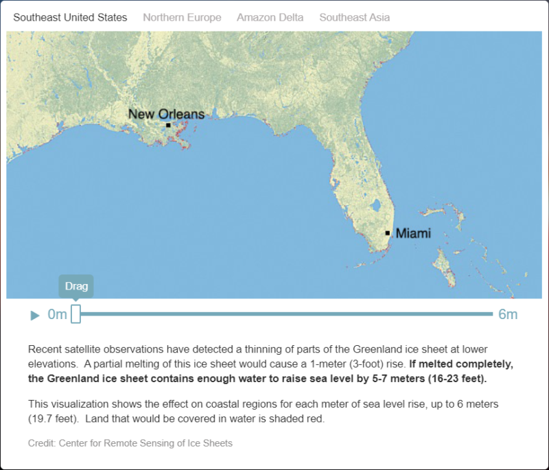 Sea Level Rise Visualization Gulf of Mexico