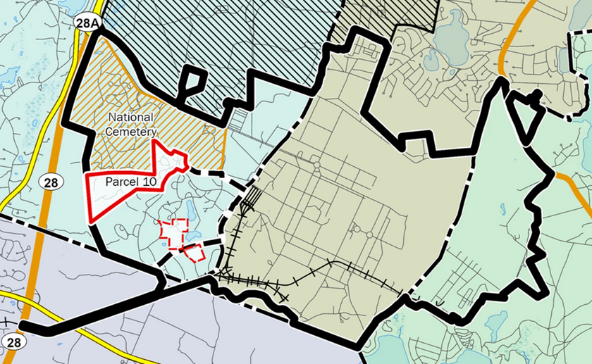 Joint Base Cape Cod. The base is outlined in black